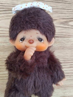 Vintage Sekiguchi Bebichhichi Monchhichi Puppe Affe Klein mit Schleife