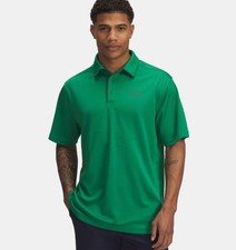 Men's Under Armour Green  Grey Tech Polo Shirt Size S