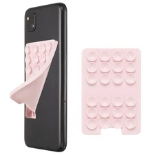 Silicone Suction Phone Case Mount, 3.39"x2.28" Grip Holder, Light Pink