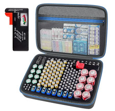 Battery Organizer Storage Bags with Tester Checker BT-168. Holds 225 Batteries A