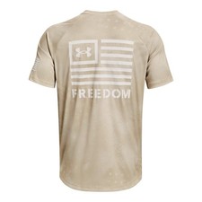 Under Armour 1377055 Men's UA Freedom Flag Tech T-Shirt, Khaki Base, Medium