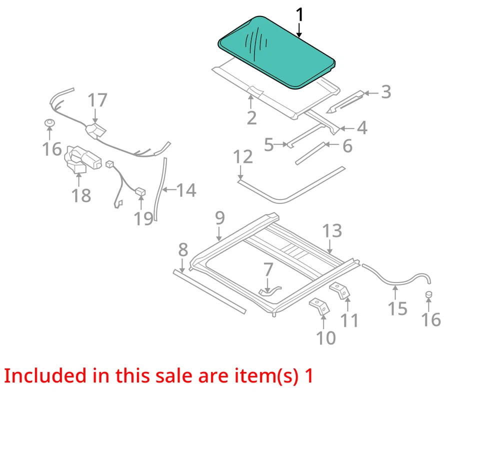 2006-2011 Hyundai Sonata Sun Roof Sunroof Window Glass OEM - Image 3 of 4