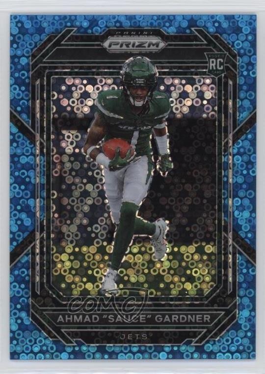 2022 Panini Prizm Rookies No Huddle Blue /79 Ahmad Gardner Sauce #341 Rookie RC