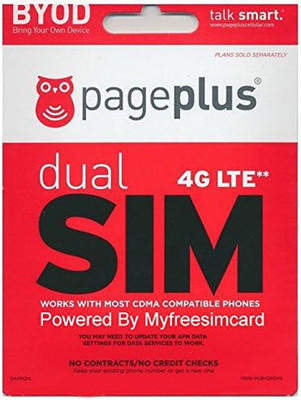 Page plus Dual Sim Card ( Standard & Micro ) Works with Verizon Phones