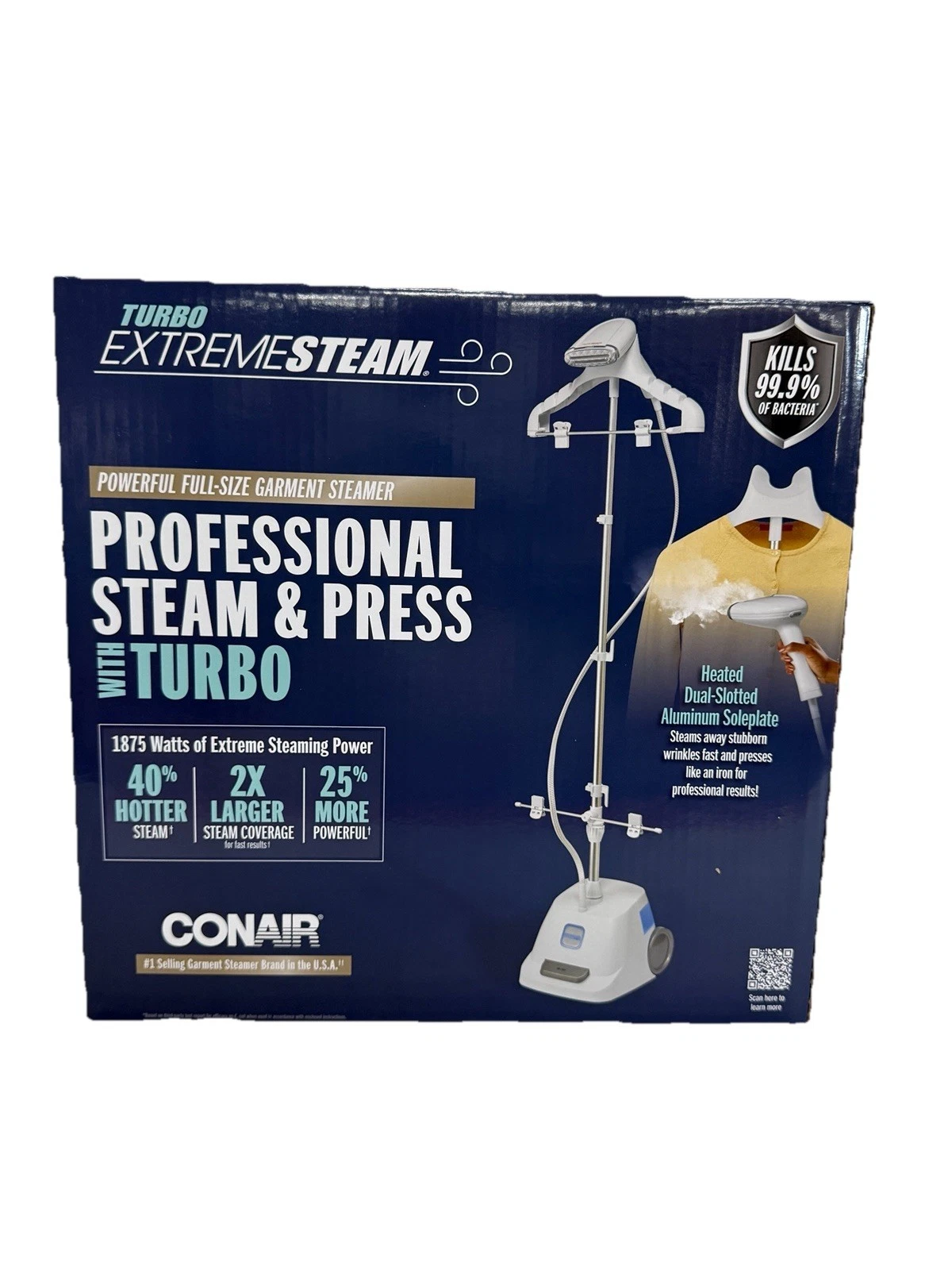 Conair Full Size Garment Steamer for Clothes Electric Turbo Extreme Steam 1875W
Opens in a new windo
