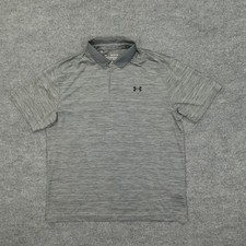 Under Armour Polo Shirt Mens XL Gray The Performance Polo Golf Stretch Athletic