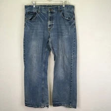 Fly Paper Jeans Mens 36X30 Blue Straight Leg Denim Medium Wash Distressed