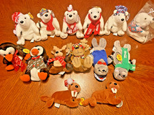 14 peluches sac de fèves COCA COLA OURS POLAIRE PENQUIN MORSE SCEAU NOËL 1998 NEUVES AVEC ÉTIQUETTES