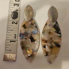 Multicolor Resin Dangle Earrings With Studded...