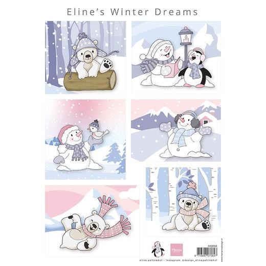 Marianne Design A4 Cardtoppers Sheet - Eline's Winter Dreams AK0094