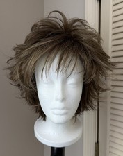 Noriko Sky Wig Large Cap Pecan Brown Lace Front Layered Straight Synthetic