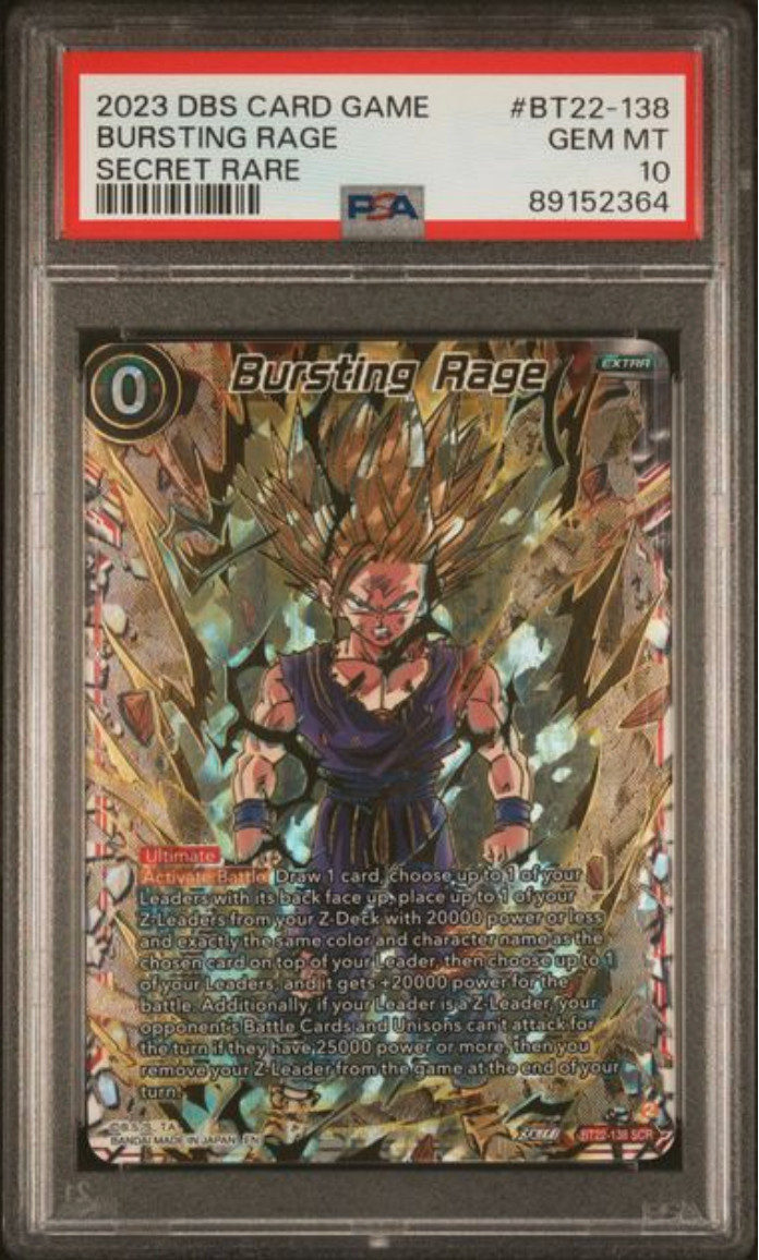 Dragon Ball Super Card Game Bursting Rage Critical Blow BT22-138 SCR PSA 10