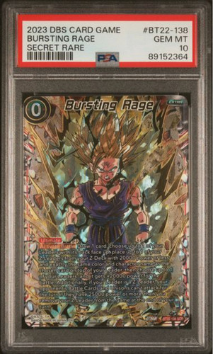 Dragon Ball Super Card Game Bursting Rage Critical Blow BT22-138 SCR PSA 10
