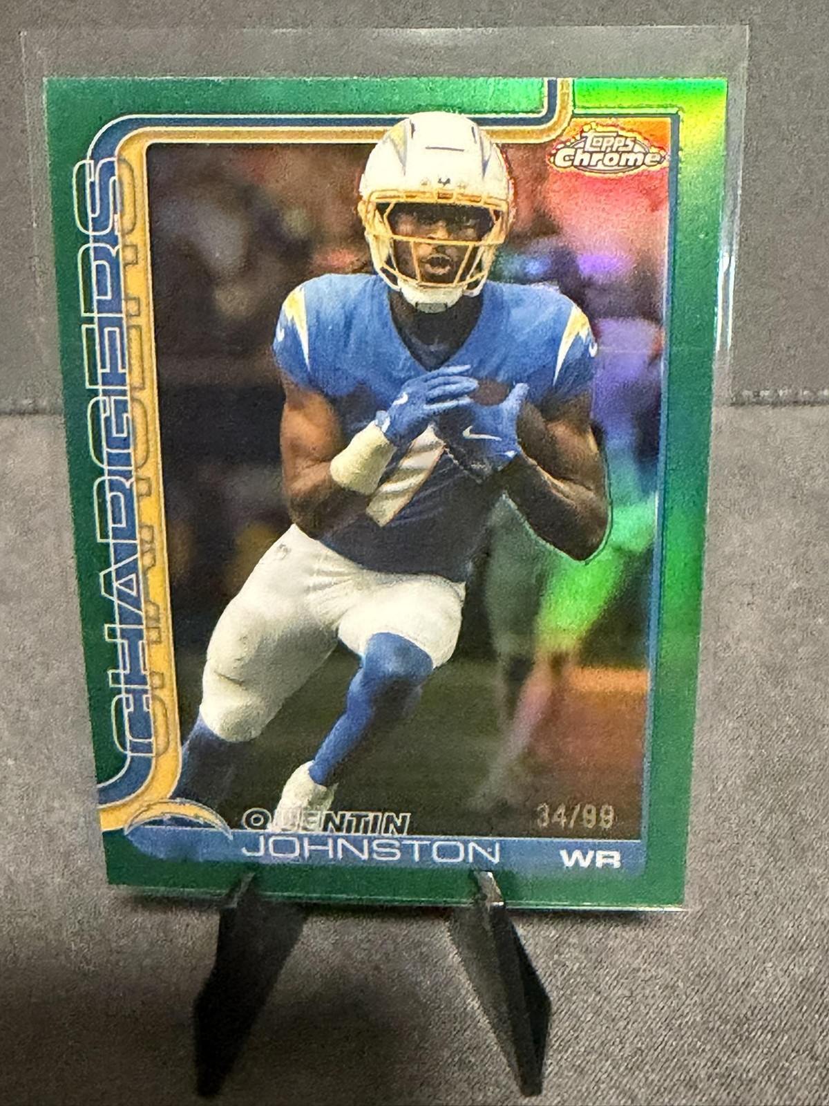2025 Topps Chrome #159 Quentin Johnston Green Refractor #/99