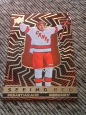 23/24 Upper Deck sebastian Aho Gold Insert Seeing Red 