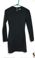Arden B S Small Womens Black LBD Little Black Mini Dress Rear Zip Stretch