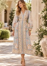 NEW W/TAGS-ZIMMERMANN Roselight Linen Plunge Midi Dress Size 2 Aus 12 US 8