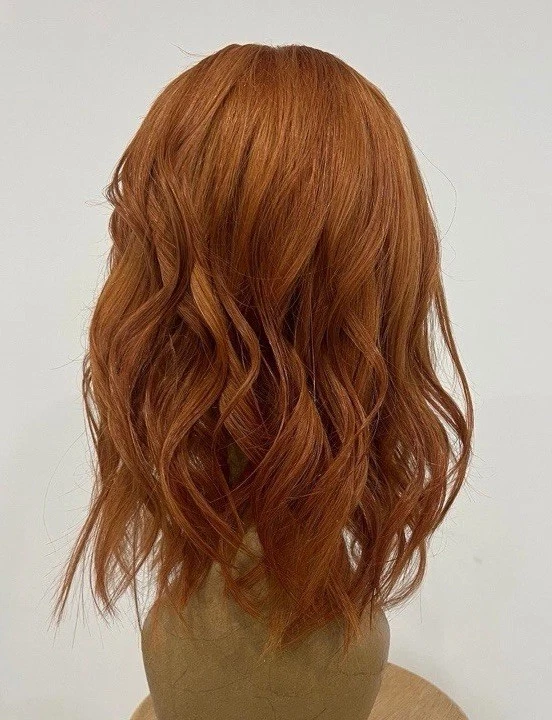 Peluca frontal 100 % cabello humano virgen jengibre sin pegamento HD + cabeza de espuma, pegamento, banda Foto 3 de 4