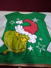The Grinch Dr Seuss Ugly Christmas Sweater Grinch Kids Green Size L
