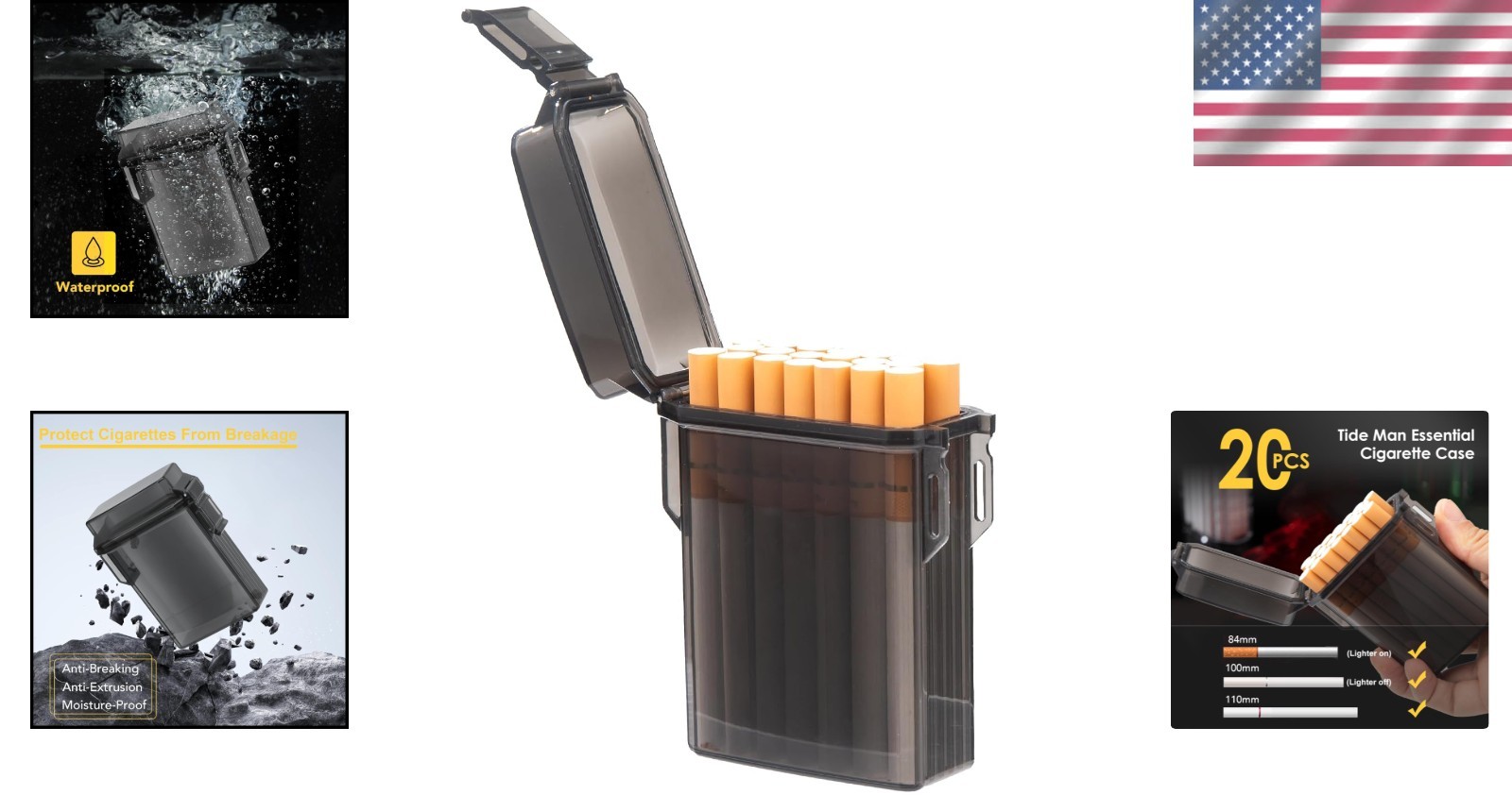 Versatile Waterproof Case for Cigarettes or Fishing Gear - 20 Cigarette  Holder