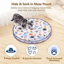 Interactive Cat Toys Ball, Automatic Fast Rolling Ball in Pouch, Hide and See...