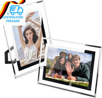 2Er-Set Bilderrahmen Glas, Fotorahmen 10X15, Bilderrahmen 10X15 Silber, Glasbild