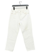 Topshop Women's Jeans W 30 in; L 32 in Cream Cotton with Elastane Straight