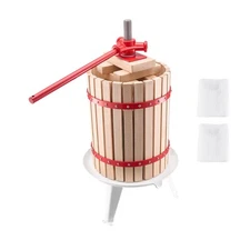 Uimoso Fruit Wine Press 4.75 Gal/ 18L Manual Apple Grape Cider Press Wood Basket