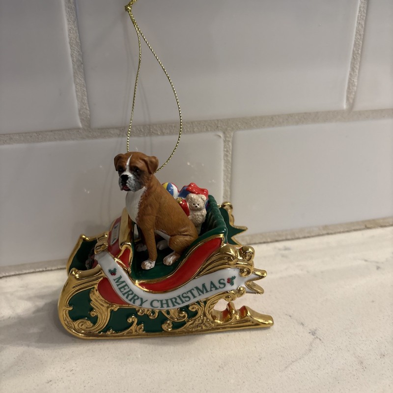 Danbury Mint Santa's Helper 2006 Boxer Annual Ornament Merry Christmas No Box 3"