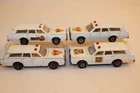 Four (4) Vintage 1971 Matchbox Lesney Mercury Station Wagon Police Cars #55
