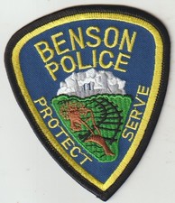 Benson Police MN obsolete patch shipped from Australia