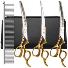 Professional Dog Grooming Kit - Curved Scissors Set