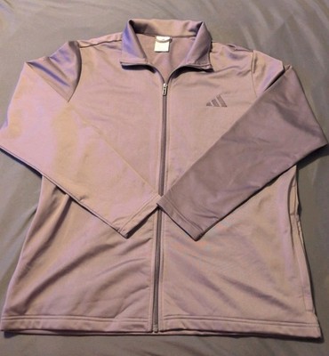 Adidas Mens Tricot Track Jacket XL Gray Full Zip Warm Up Athletic 3 Stripes Coat