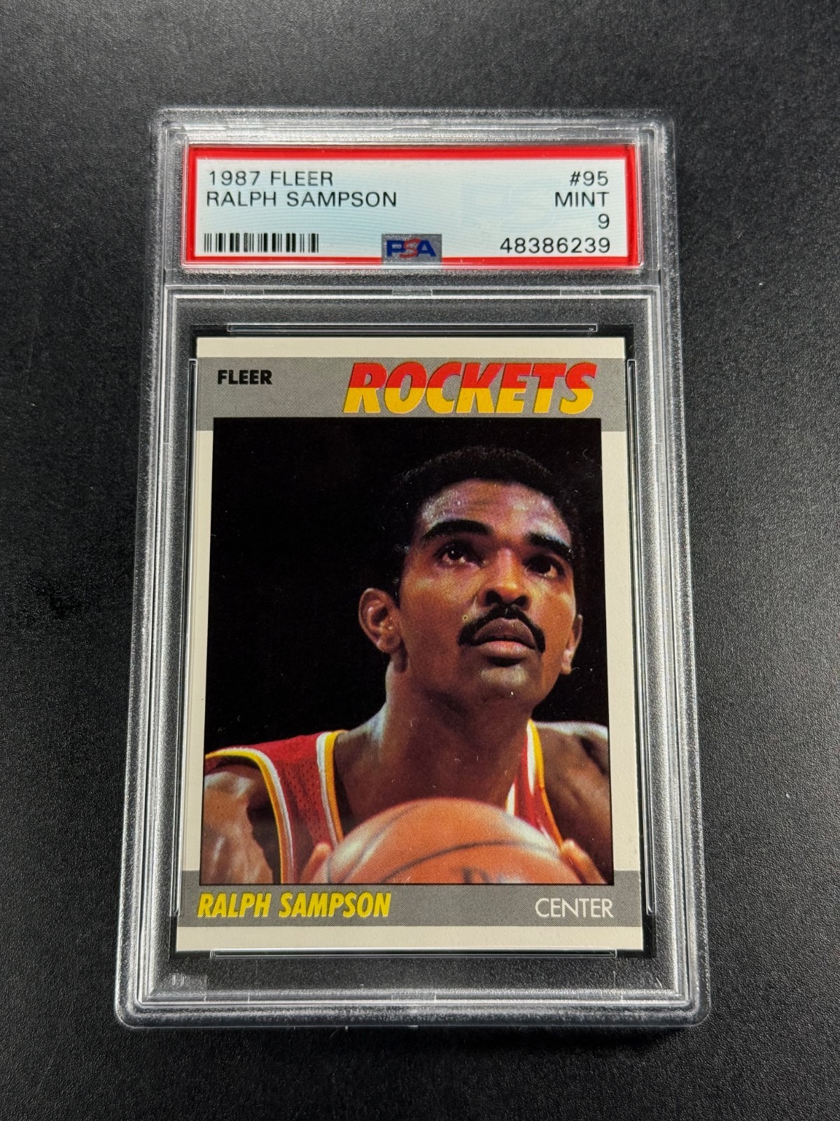 RALPH SAMPSON 1987 87-88 FLEER #95 CARD MINT PSA 9 NBA ROCKETS (SET BREAK)