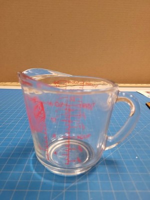 Anchor Hocking Oven Basics 2 Cup 500ml Glass Measuring Cup Made in USA Vintage