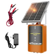 10-Mile Livestock Electric Fence, 12W Solar Panel Fast Charging,24-Hour unint...