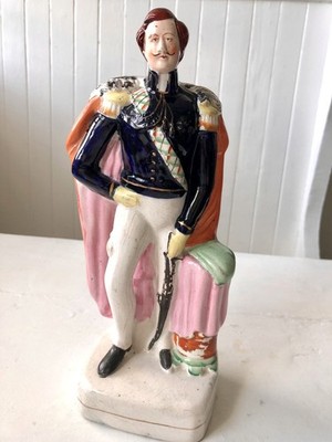Antique Victorian Staffordshire Flatback Figurine Prince Albert Consort c. 1850