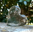 Blenko Clear Glass Heart Paperweight ~ No Label ~ 3 1/2"