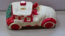 Antique Celluloid Santa in Car w/House Christmas Tree - Some Damage SEE PHOTOS