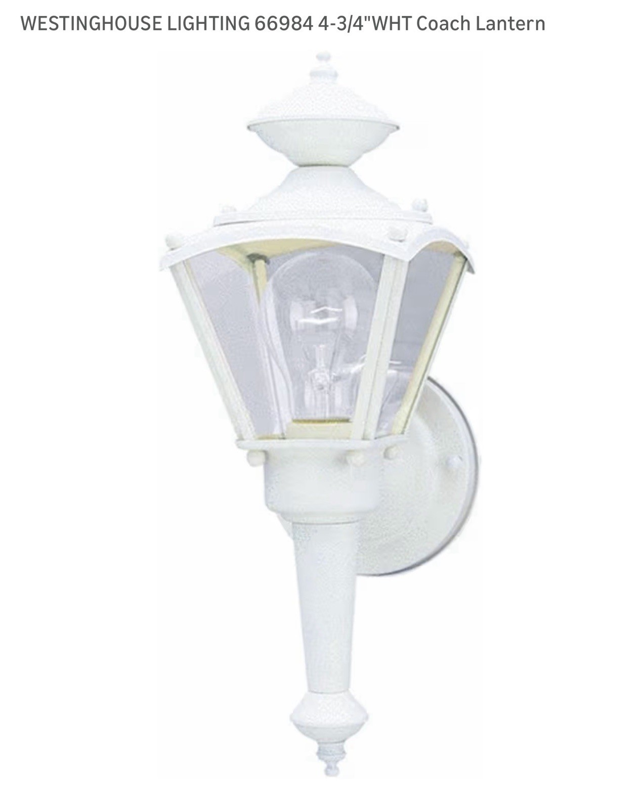 WESTINGHOUSE LIGHTING 66984 4-3/4"WHT Coach Lantern