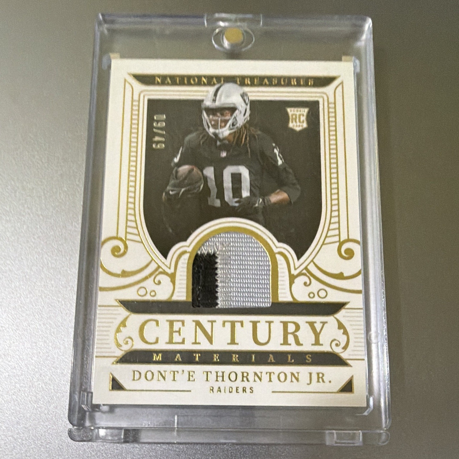 Dont'e Thornton Panini National Treasures Century Materials #DTJ Gold