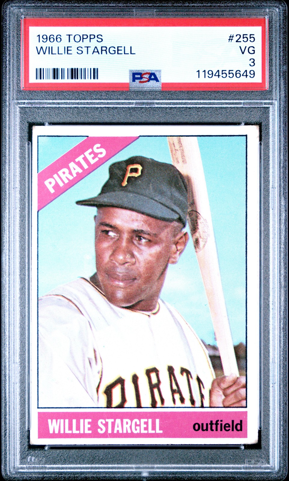 1966 TOPPS #255 WILLIE STARGELL PSA 3