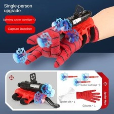 Kids Spiderman Web Shooters Toy Cosplay Children Wrist Launcher with Gloves Gift