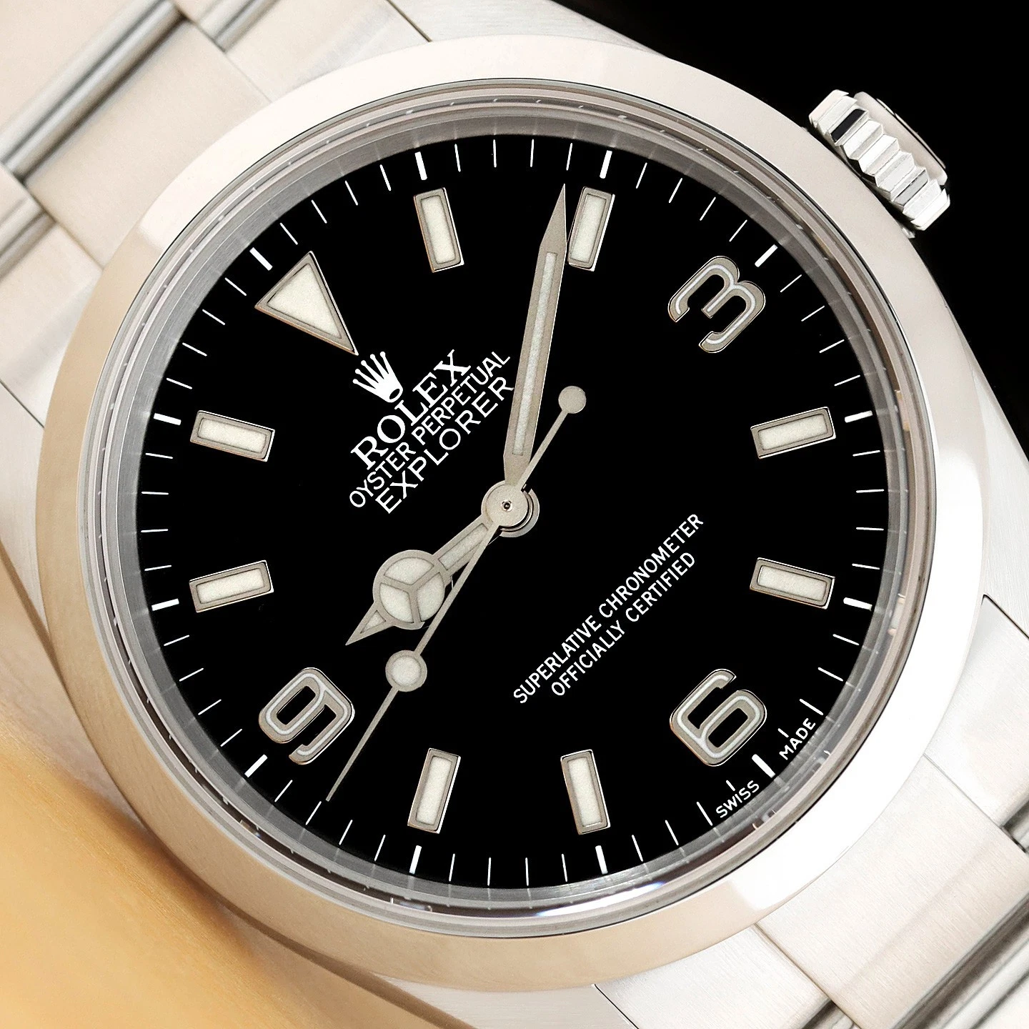 2003 ROLEX EXPLORER I 114270 BLACK 3-6-9 STAINLESS STEEL OYSTER 36MM WATCH