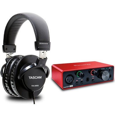 Focusrite Scarlett Solo USB Audio Interface (Gen 3) wTascam TH200X Headphones