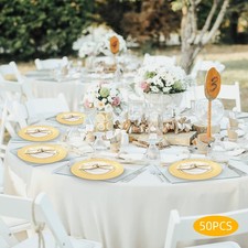 50 Pack Round Charger Plates 13 Inch Wedding Dinner Reusable Chargers Plates