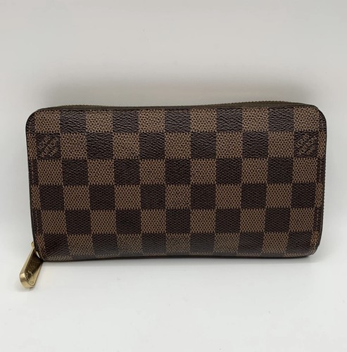 Authentic LOUIS VUITTON Damier Ebene Canvas Zippy Wallet