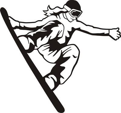 Autoaufkleber Snowboard-Lady 032  Aufkleber, Sticker