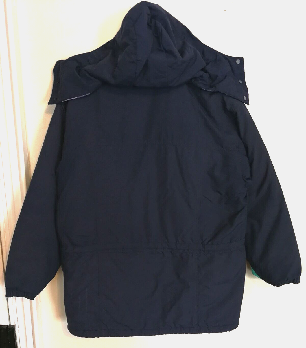 Vtg Patagonia Womens Parka Ski Coat 12 Blue Jacket Full Zip Button
