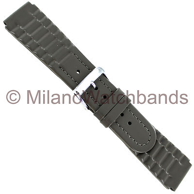 18mm Speidel Gray Sport Link Genuine Leather Water Resistant Watch Band 962 520